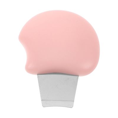 NOLITOY Pink Facial Skin Scrubber for Blackhead Removal Stainless Steel Spatula and Plastic Handle, Portable Exfoliating Face Scraper for Gentle Pore Cleaning and Skincare