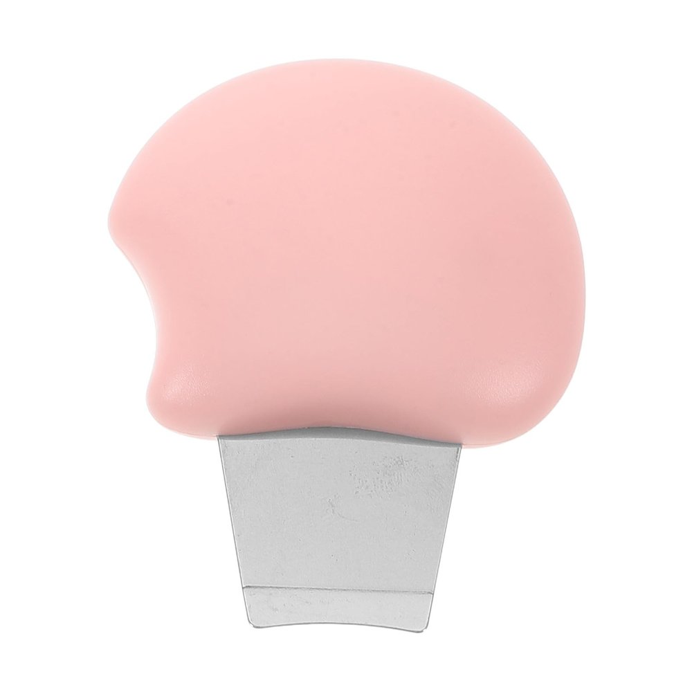 NOLITOY Pink Facial Skin Scrubber for Blackhead Removal Stainless Steel Spatula and Plastic Handle, Portable Exfoliating Face Scraper for Gentle Pore Cleaning and Skincare