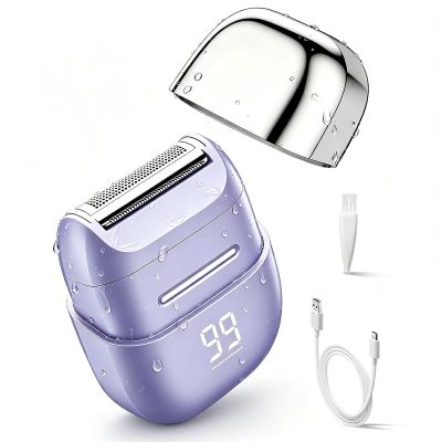 Electric Shaver for Women, Dual-Blade Foil IPX7 Waterproof Razor, Purple