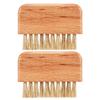 Hohopeti 2pcs Wooden Fingernail Scrub Brush Handle Grip for Nail Cleanup Easy to Use Multifunctional Design Nail Cleaning Brush and Home Use in Khaki view 1