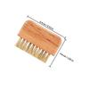 Hohopeti 2pcs Wooden Fingernail Scrub Brush Handle Grip for Nail Cleanup Easy to Use Multifunctional Design Nail Cleaning Brush and Home Use in Khaki view 2