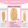 613 Burmese Curly Crochet Human Hair Invisible Miracle Knots Feather Crochet Human Hair20 Inch 150 Strands Pre-Separated 613 Dyeable Reusable Crochet Hair for Black Women view 2