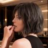 Women's Short Shaggy Wavy Wig with Bangs Natural Layered Synthetic Heat Resistant Hair for Daily Wear(#2 Brownish Black) view 1