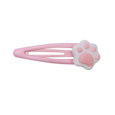 NMOWYBPY Cartoon Paw Shape Hairpins Metal Snap Barrettes Y2k Sweet Hair Clip for Woman Girls Festival Travel Aesthetic Headwear Accessories