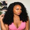 sterly Burmese Curly Half Wig Human Hair Wear and Go Glueless Flip Over Half Wigs For Black Women Drawstring Beginner Friendly No Glue No Sew 3 In 1 Wig With Spiral Curly Ends 180% Density 16inch view 1