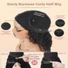 sterly Burmese Curly Half Wig Human Hair Wear and Go Glueless Flip Over Half Wigs For Black Women Drawstring Beginner Friendly No Glue No Sew 3 In 1 Wig With Spiral Curly Ends 180% Density 16inch view 4