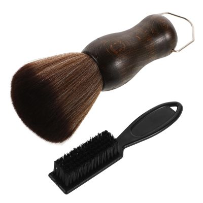 LIFKOME Beard Grooming Brush for Men with Wooden and Plastic Handle Excellent Cleaning Power for Combing Oily Hair Portable Barber Hair Cleaning Brush