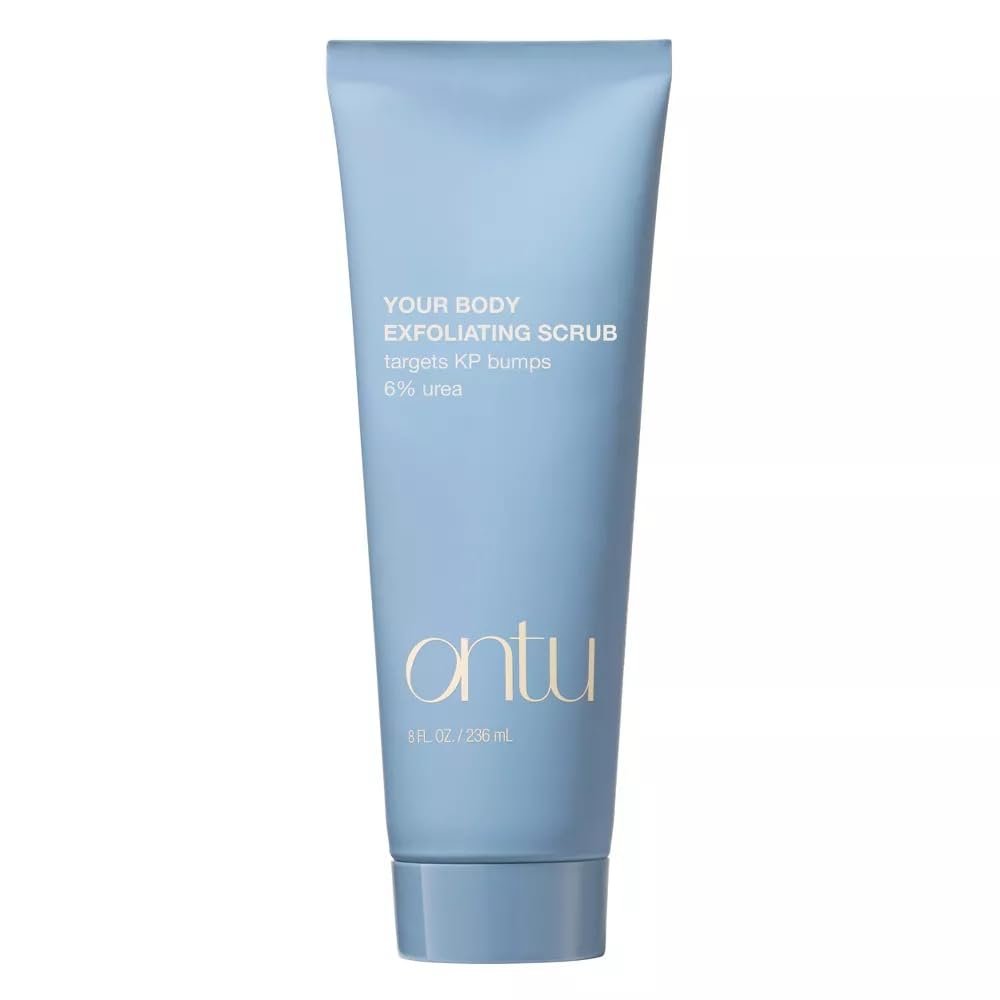 Ontu Body KP Exfoliating Sugar Scrub with 6% Urea, Vanilla Musk Scent, Body Scrub, Squeeze Bottle, 8 fl oz