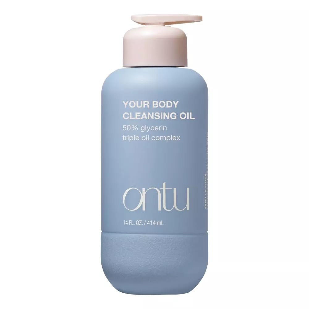 Ontu Hydrating Body Wash Cleansing Oil, Vanilla Musk, Triple Oil Complex, Pump Bottle, 14 fl oz