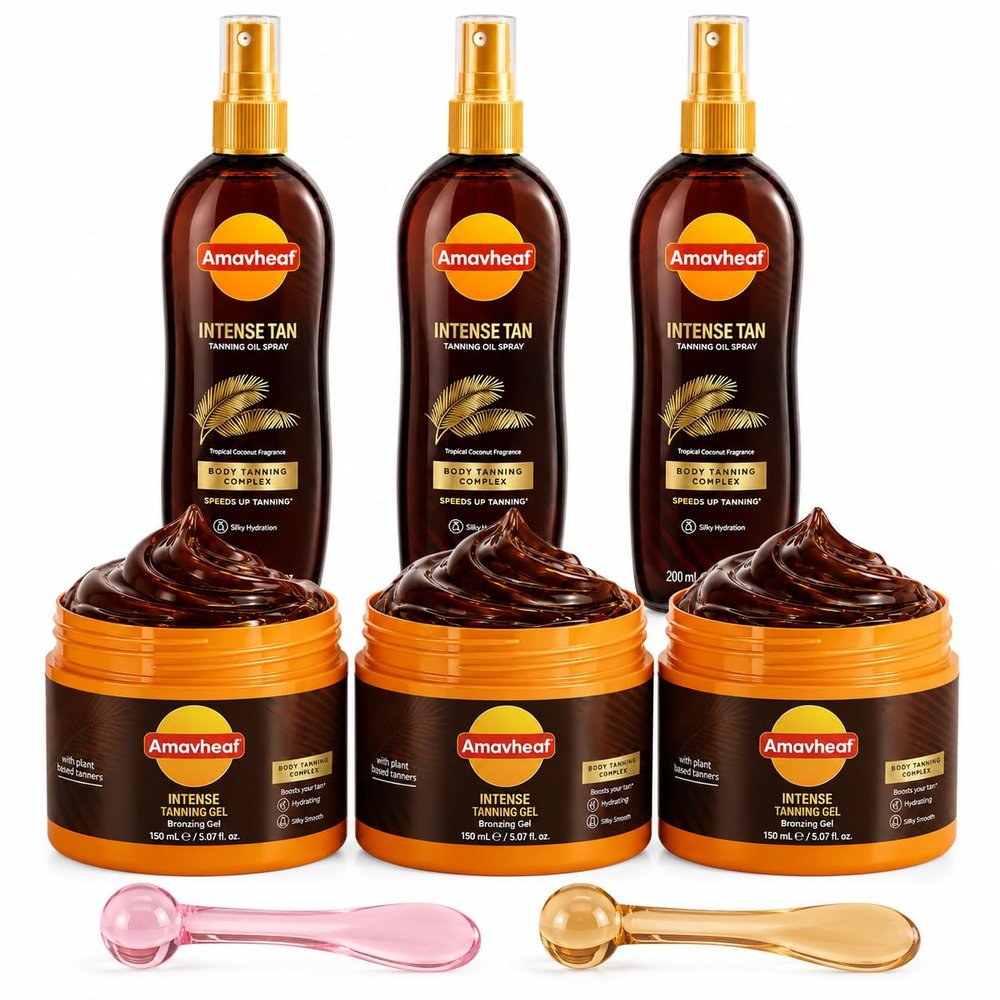 Intensive Tanning Gel + Oil Spray | 3 Set-(B+T) Carrot & Coconut Oil Vitamin A + E
