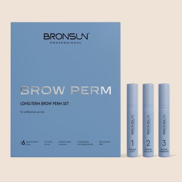 Bronsun Lamination Long Term Brow Perm Kit, Cysteamine-Based Formula, Recovers and Strengthens Hair, Airless Pump Bottles, 10ml