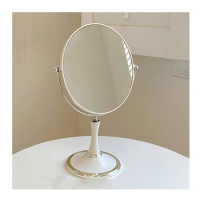 VHDY85KA Vanity Mirror Dressing Mirror Desktop Simple Student Dormitory Table Double-Sided Female Oval Household Personal(Small)