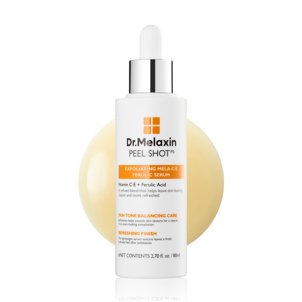 Dr.Melaxin Peel Shot Glow Rice Peeling Ampoule 80ml, Dead Skin Gentle Exfoliating Ampoule with Rice Water Extract, AHA BHA, Niacinamide, Daily Skin Texture Care, Korean Skincare (MELA-CE)