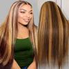 Ombre Lace Front Wig Human Hair Pre Plucked 13x6 highlight wig 200 Density view 1