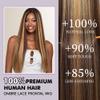 Ombre Lace Front Wig Human Hair Pre Plucked 13x6 highlight wig 200 Density view 2
