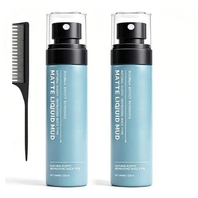BEDARP Men's Quick-Dry Matte Styling Mud Spray, Matte Liquid Mud, Sea Salt Spray, Quick-Dry Matte Spray Boosts Fluffy Volume Instantly, Firm All-Day Hold, Refreshing Non-greasy (2PCS)