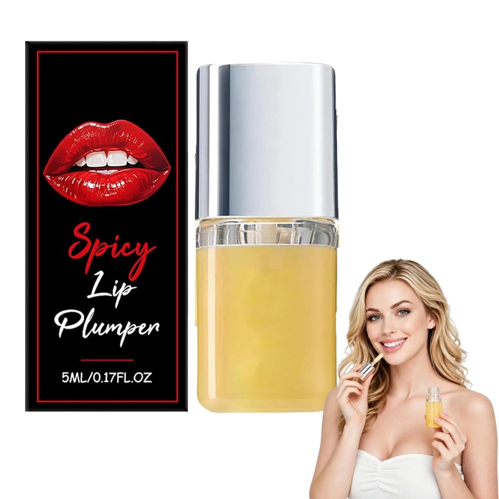GosBio 2026 Advanced Spicy Lip Plumper Korean, Extra Strength Lip Volumizer Serum with High-Shine Moisturizing Lip Oil, Non-Sticky Gloss for Fuller-Looking Lips, Portable 5ml