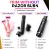 Electric Razor for Women, Bikini Trimmer & Facial Hair Remover, Rechargeable Body Shaver with Ceramic Blade, Waterproof, LED Display, USB-C, Travel Lock, Groomer Gift | VIVEDGE (Black) view 2