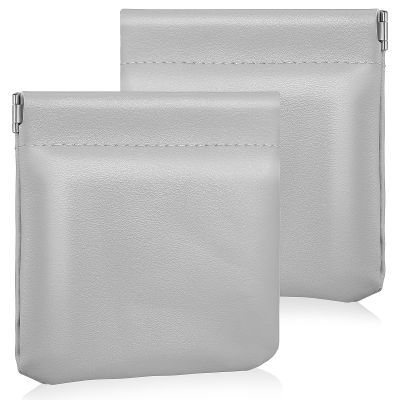 Alipis 2 Pcs Pu Leather Pocket Cosmetic Bags for Lipstick and Earphones, Self-closing Makeup Organizers with Stain-resistant Exterior, Portable Travel and Daily Storage Pouches