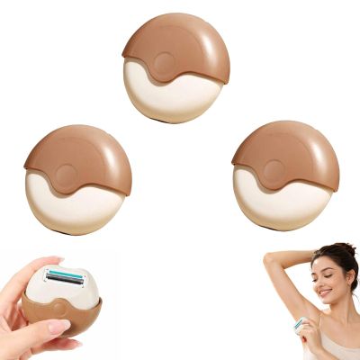 Portable 3-Layer Hair Shaver with Rotating Cover, 3 Layer Triple Blade Face Shaver with Moisture Strip, Facial Hair Trimmer for Women Reduce Skin Friction3