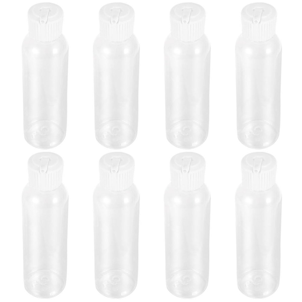 STAHAD 8pcs 120ml White Empty Shampoo Bottles Refillable Plastic Travel Squeeze Bottles with Easy to Use Cap for Business Trips and Travel