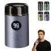 Powerful Mini Electric Shaver with Digital Display for Men (Blue) view 1