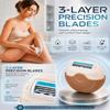 Portable 3-Layer Hair Shaver with Rotating Cover, 3-Layer Stainless Steel Manual Razor for Women & Men, Triple Blade Precision Travel Grooming Tool with Smooth Moisture Strip for Face Body (1Pcs) view 3