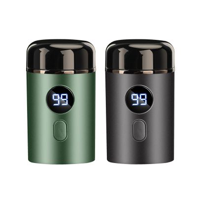 Powerful Mini Electric Shaver with Digital Display, Travel Electric Razor Mini Shavers for Men (Green+Gray)
