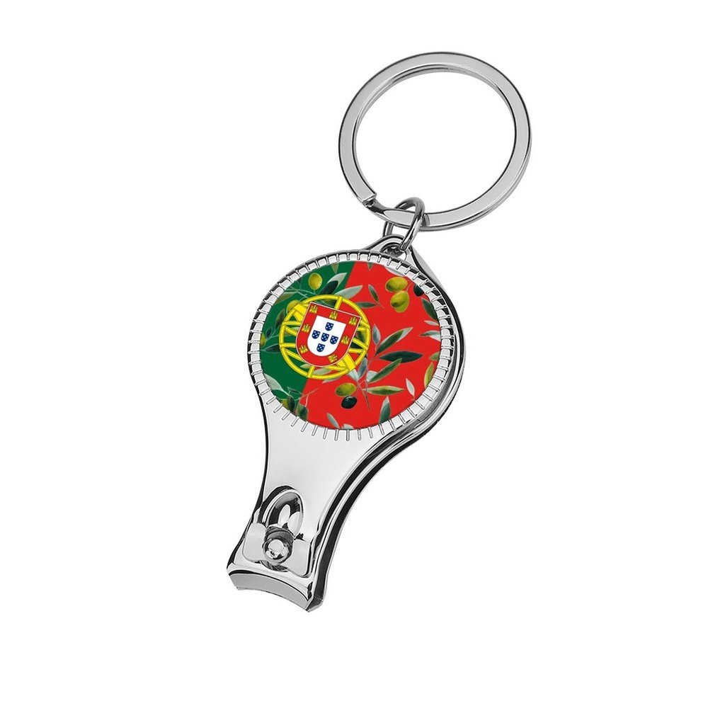 Portugal Flag Portuguese Olives Nail Clippers for Men Women Bottle Opener Keychain