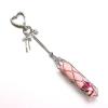 AWUZNE Lip Balm Keychain Holder with Mirror, Portable Mesh Storage Bag Organizer for Lip Gloss & Lipstick (round buckleA) view 4
