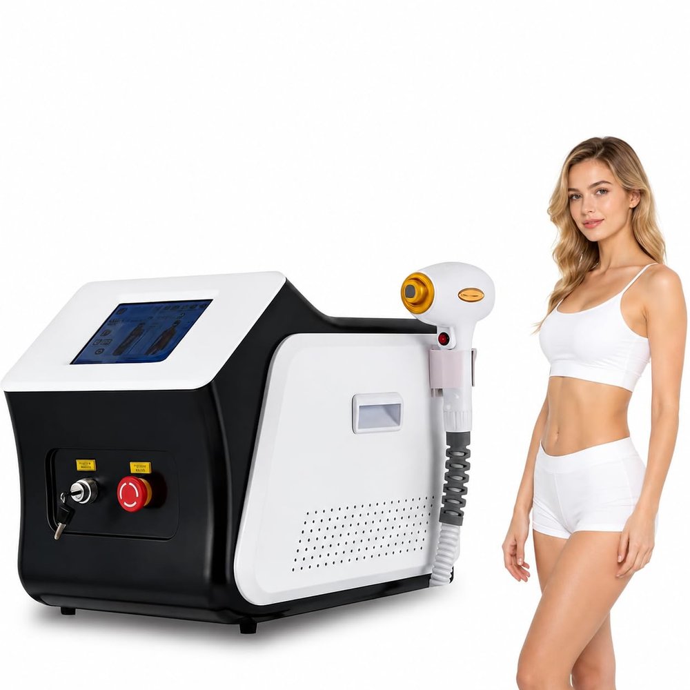Portable Hair removal Machine 808nm/755nm/1064nm For Whole Body Hair Reduction, Personal and Commercial Use, Black