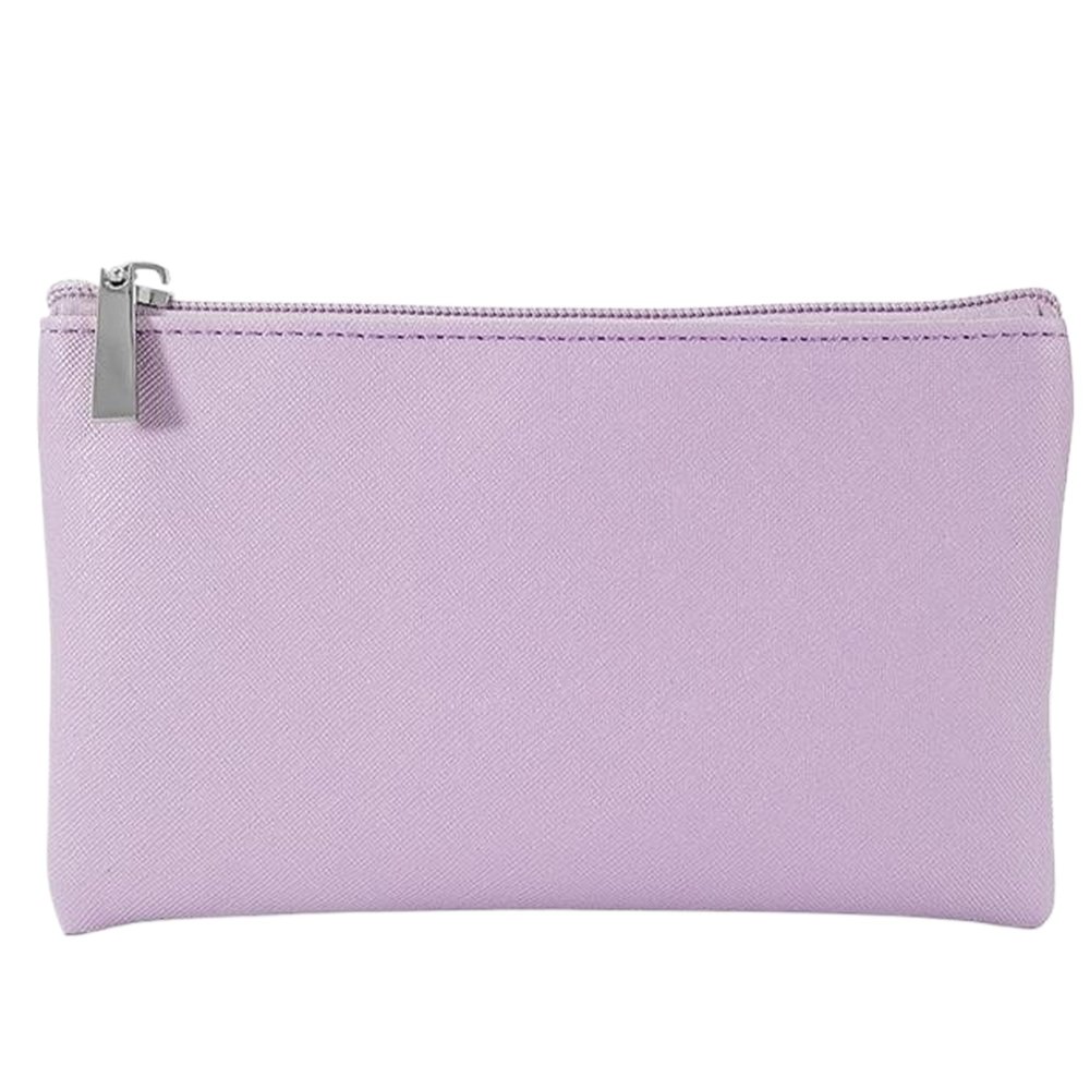 Vistnale Cosmetic Bags for Women, Small Makeup Bag 7x4 Purple PU Leather Waterproof Makeup Pouch with Zipper Wide-Opening Portable & Versatile Travel Bag for Traveling Women and Girls