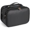 Travel Makeup Bag for Women, Large Capacity Cosmetic Organizer, Multi Layer Toiletry Bag with Handle, Waterproof PU Leather Portable Zippered Makeup Case, Standing Brush Holder view 2