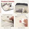 Travel Makeup Bag for Women, Large Capacity Cosmetic Organizer, Multi Layer Toiletry Bag with Handle, Waterproof PU Leather Portable Zippered Makeup Case, Standing Brush Holder view 4
