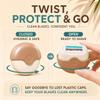 Portable 3-Layer Hair Shaver with Rotating Cover, Compact Travel Rotary Razor for Women, Triple Blade Grooming Tool with Smooth Moisture Strip, Wet Dry Mini Razor for Legs Underarms Face (Brown,2PCS) view 3