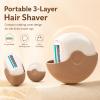 Portable 3-Layer Hair Shaver with Rotating Cover Personal Razors for Women, Wet & Dry Compact Razor for Legs, Face and Underarms (2 PCS) view 2