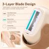 Portable 3-Layer Hair Shaver with Rotating Cover Personal Razors for Women, Wet & Dry Compact Razor for Legs, Face and Underarms (2 PCS) view 3