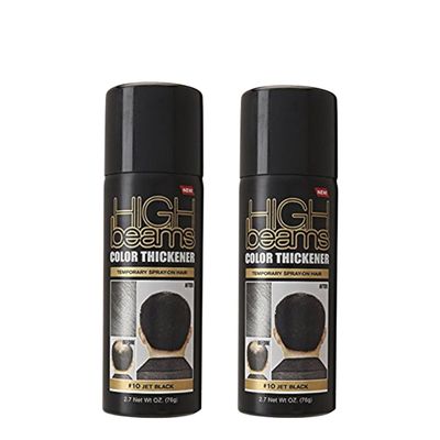 (VALUE PACK OF 2) HIGH BEAM COLOR THICKENER TEMPORARY SPRAY-ON HAIR 2.7oz #10 JET BLACK