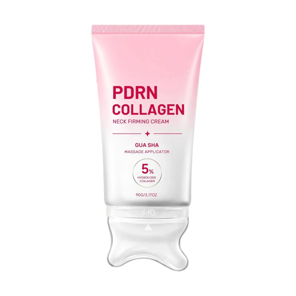 PDRN Collagen Gua Sha Neck Cream, Daily Routine for Sensitive Skin, Firming & Plumping Moisturizer for the Look of Fine Lines, Jawline, Neck & Decollete (1PC)