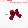 Velvet Bow Hair Clip for Women, Wine Red Bow Hair Clip with Pearl, Side Bang Clip, Korean Style Pre tied Bow Hair Clip view 3