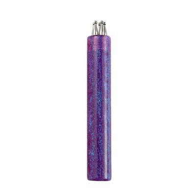 DIY Nail Art 5-Dots Dotting Tool, Flower Design 1.8mm Tip, Rhinestones Pickers Manicure Drawing Pen (purple)