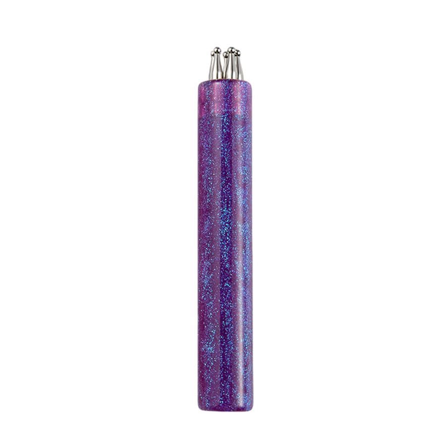 DIY Nail Art 5-Dots Dotting Tool, Flower Design 1.8mm Tip, Rhinestones Pickers Manicure Drawing Pen (purple)