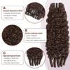 ALHER Color #4 Brown Burmese Curly Bundle with 4x4 Closure 18 20 22+18 Inch view 4