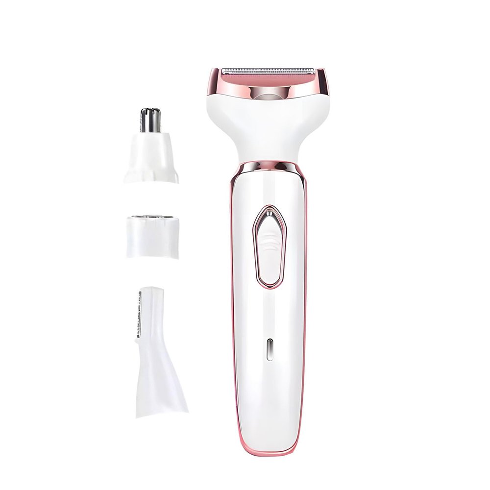 4 in 1 Electric Shaver for Women with 4 Replaceable Blades Painless Hair Removal Kit for Face Eyebrow Nose Leg Arm Body Cordless USB Rechargeable Shaving Machine 1.0x6.5x2.0 in