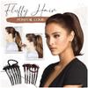 Aramox Ponytail Volume Insert Hair Side Comb with Elastic Band Plastic 6.5 X 8.5 Cm for Women Creates Fuller Ponytails Fast for Parties Weddings Daily Styling (Coffee + black) view 1