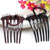Aramox Ponytail Volume Insert Hair Side Comb with Elastic Band Plastic 6.5 X 8.5 Cm for Women Creates Fuller Ponytails Fast for Parties Weddings Daily Styling (Coffee + black) view 2