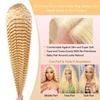 HUANGCAI 13x6 HD Lace Front Wig Human Hair 613 Blonde Deep Wave 200% Density Pre Plucked Hairline Curly Lace Front Wigs for Women, 24 Inch view 3