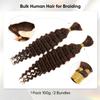 Human Braiding Hair 20 Inch 100g 4# Deep Wave Bulk Human Hair for Braiding No Weft Curly Bundles Hair Extensions for Boho Knotless Wet and Wavy Braids (#4) view 4