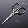 Lurrose 2pcs Beard Mustache Scissors for Men Professional Trimming Tool with Pointed Tip | Stainless Steel Shears for Barber Facial Hair Cutting (Silver) view 2