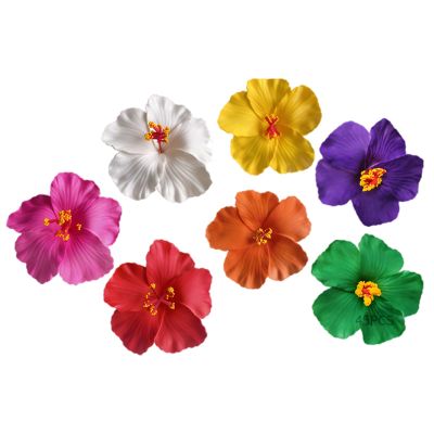 45 Pcs Hibiscus Hawaiian Flowers Hair Clips, Assorted Colors, Tropical Flower Hair Accessories for Beach Vacation, Beach Hair Clips for Everyday Styling